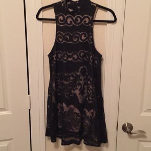 TOBI black lace midi dress (size S)